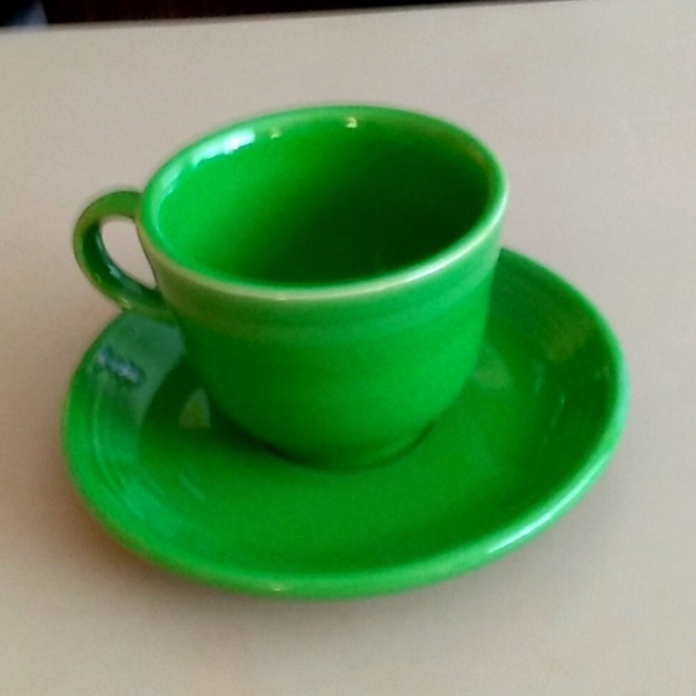 Green fiesta cup and saucer